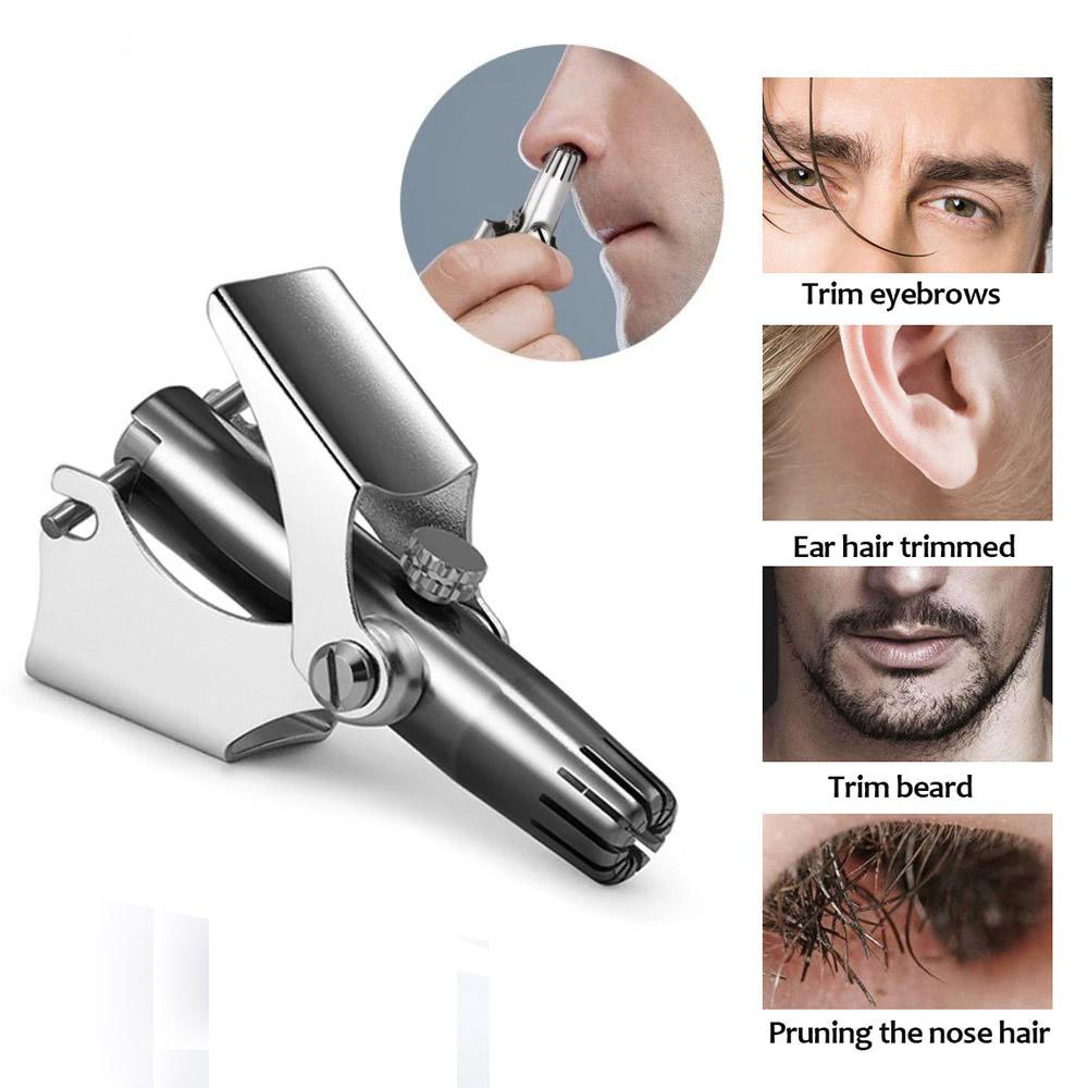 Nose Hair Trimmer Ear Portable Razor Manual Cutter Stainless Steel Nose Trimmer for men