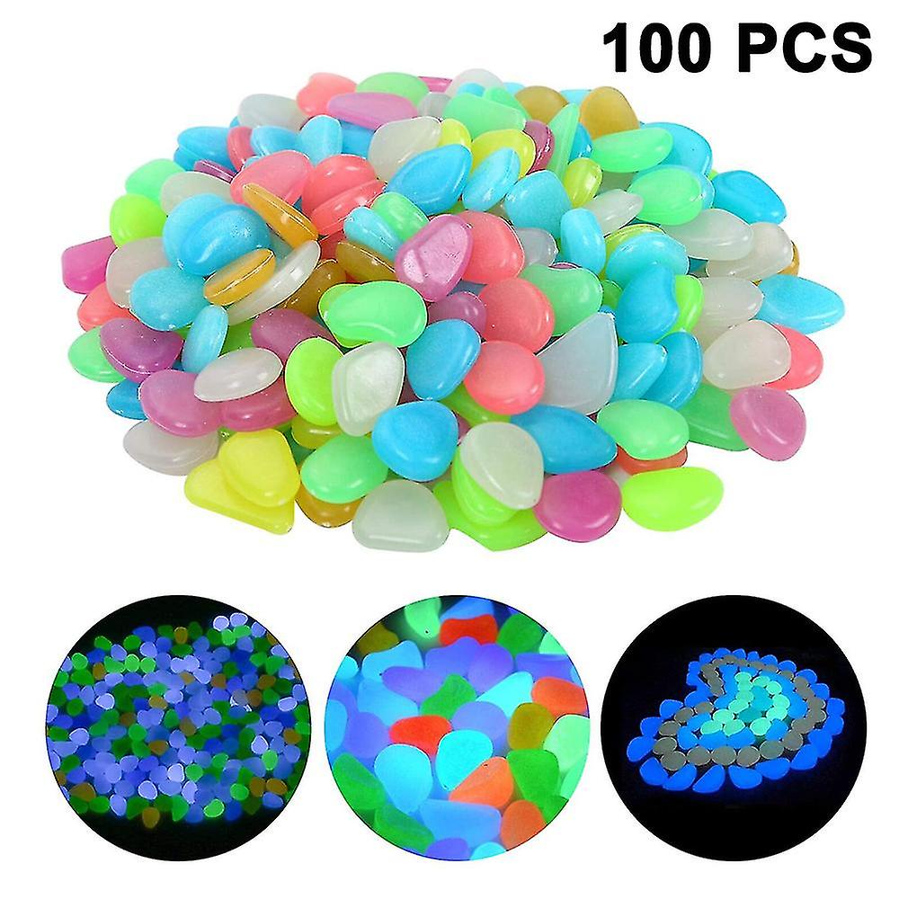 Radium Stone Colorful Luminous Glowing Pebbles 100 pcs