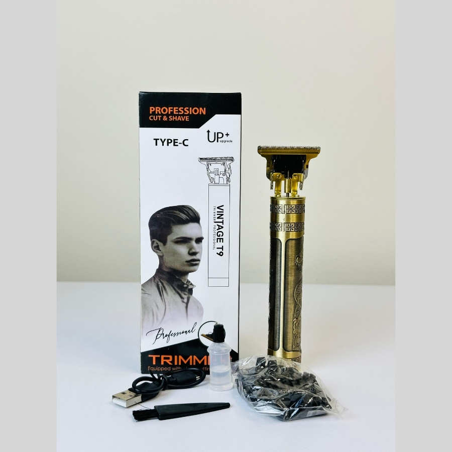 Vintage T9 Recharge Professional Hair Trimmer metal body with type C fast charging port